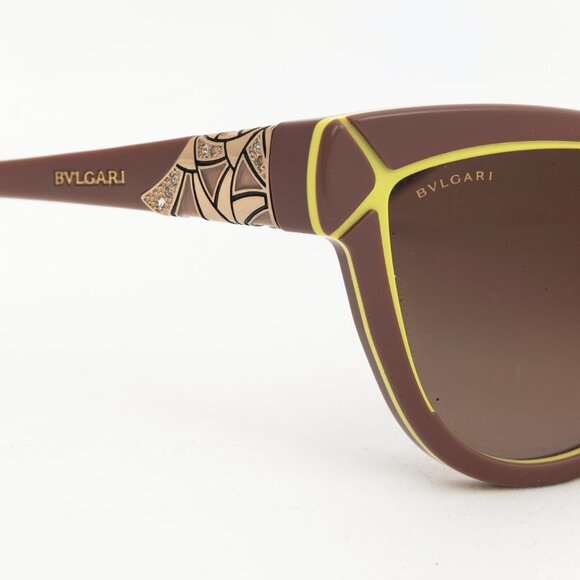 Bvlgari Diva Divina 8156B Brown Crystal-Embellished Cat-Eye Sunglasses - Picture 6 of 10